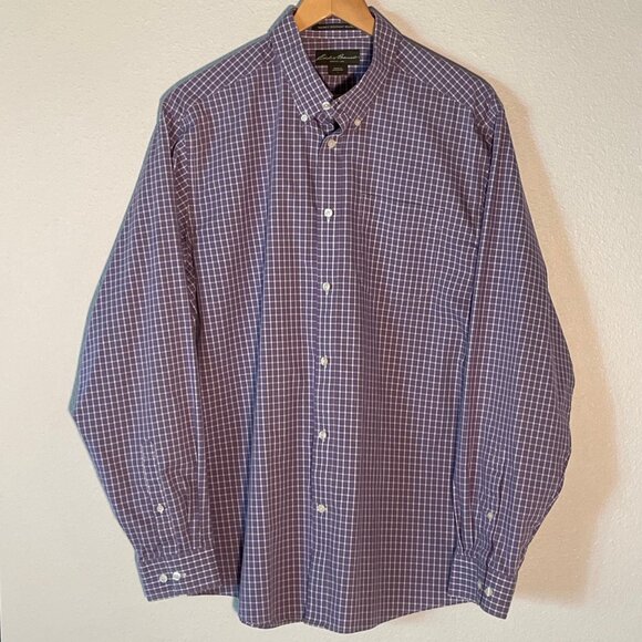 Eddie Bauer Long Sleeve Button Down Wrinkle Resistant Relaxed Fit Size L - Picture 2 of 6